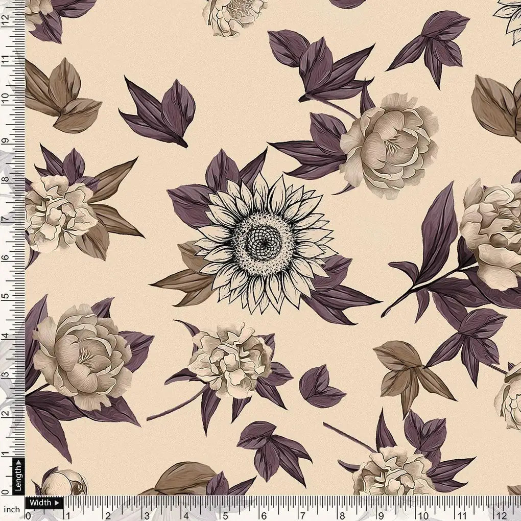 Vintage Look Flower Digital Printed Fabric – js 0 ta07596 110 vintage look flower digital printed fabric 4