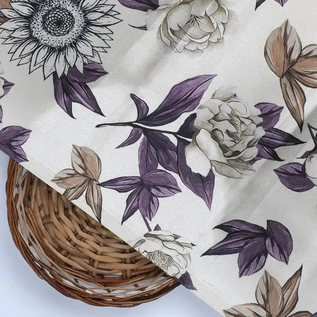 Vintage Look Flower Digital Printed Fabric - Japan Satin – js 0 ta07596 110 vintage look flower digital printed fabric japan satin 2