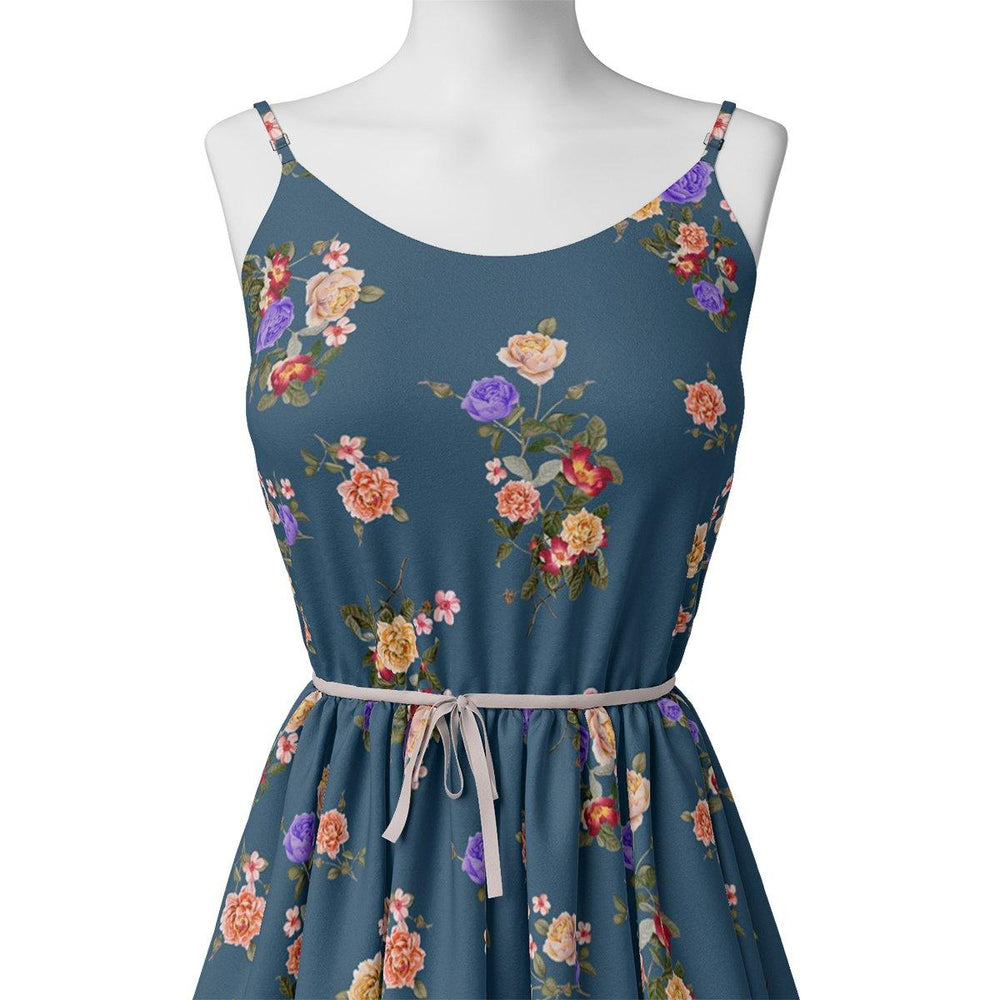 Colourful Flower Bunch Digital Printed Fabric - Japan Satin - FAB VOGUE Studio®