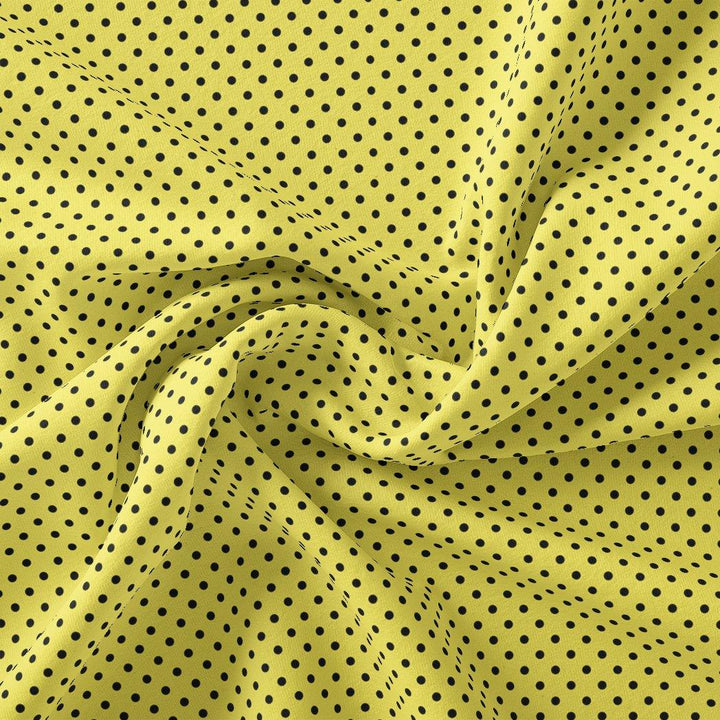 Yellow Polka Dot Digital Printed Fabric - FAB VOGUE Studio®