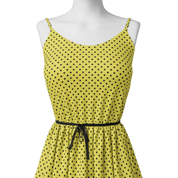 Yellow Polka Dot Digital Printed Fabric – js 0 ta07619p2 110 yellow polka dot digital printed fabric 2 - alternate view