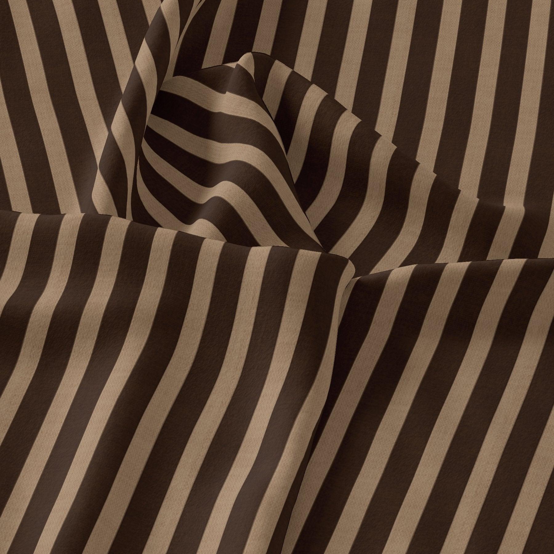Brown Stripes Digital Printed Fabric - FAB VOGUE Studio®