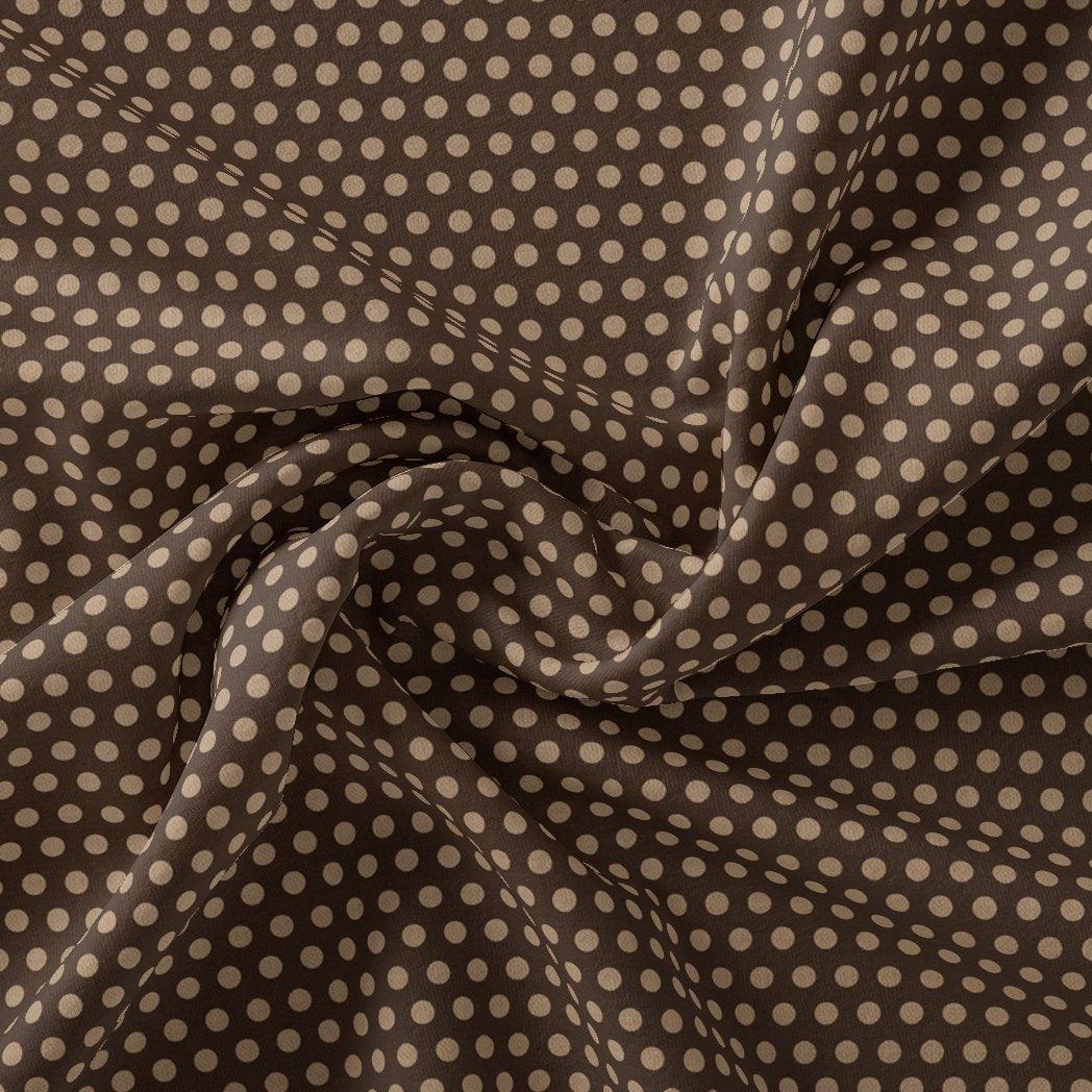 Brown Polka Dot Digital Printed Fabric - FAB VOGUE Studio®