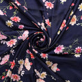 Tiny Colorfull Orchids Floral With Blue Background Digital Printed Fabric - Japan Satin – js 0 ta07814p1 110 tiny colorfull orchids floral with blue background digital printed fabric japan satin 1