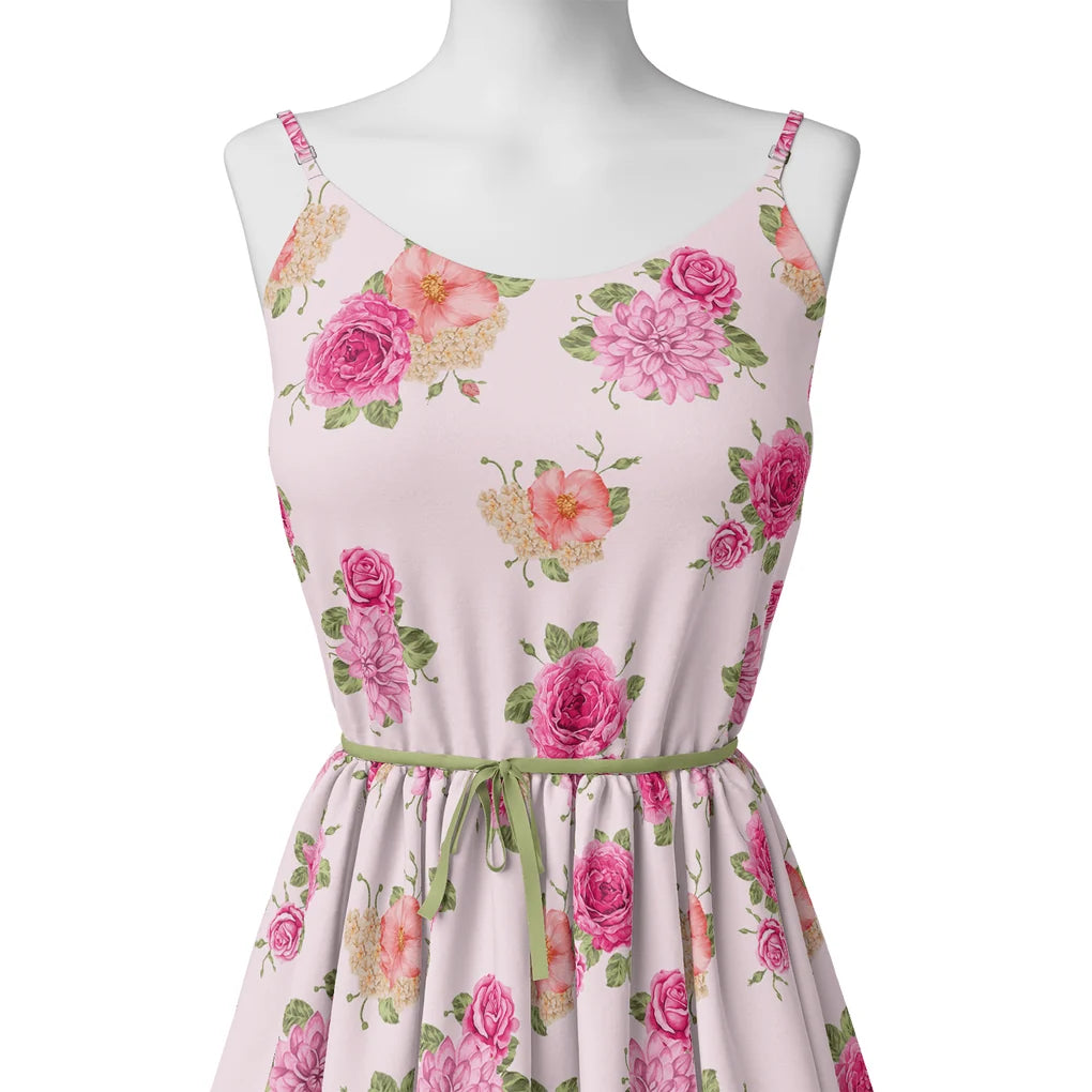 Simple And Beautiful Roses With Pink Lotus Digital Printed Fabric - Japan Satin – js 0 ta07841p2 110 simple and beautiful roses with pink lotus digital printed fabric japan satin 2