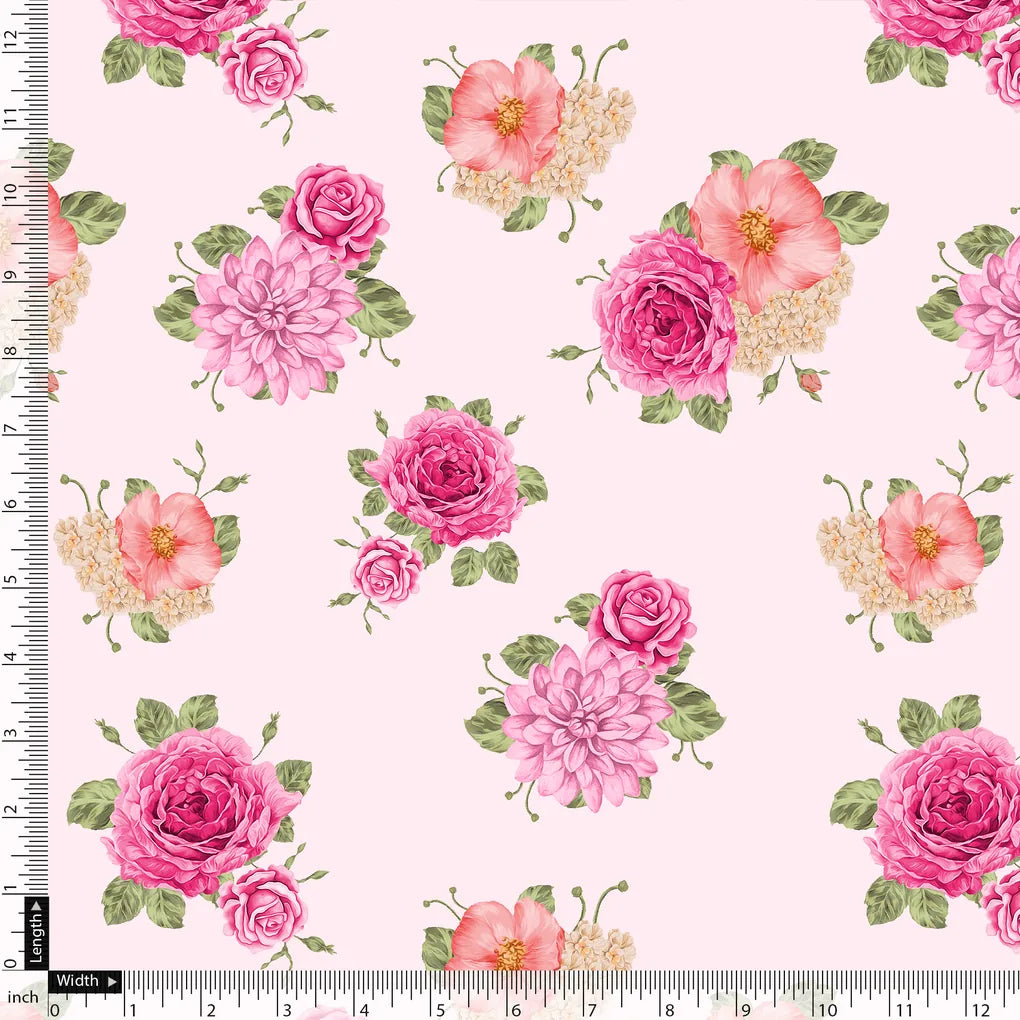 Simple And Beautiful Roses With Pink Lotus Digital Printed Fabric - Japan Satin – js 0 ta07841p2 110 simple and beautiful roses with pink lotus digital printed fabric japan satin 5