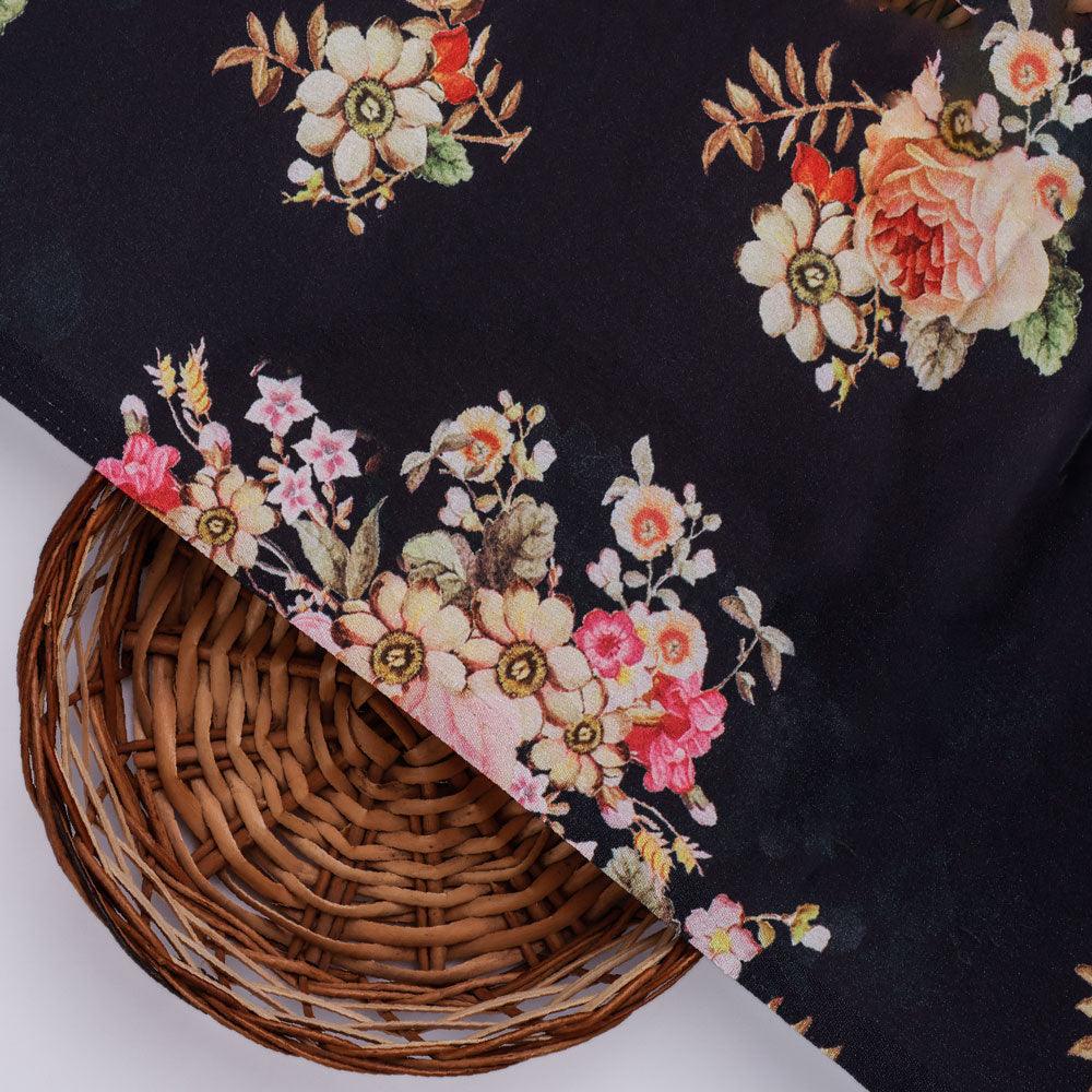 Unique Seamless Multitype Flower Digital Printed Fabric - Japan Satin - FAB VOGUE Studio®