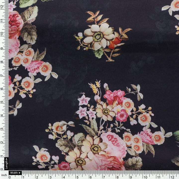 Unique Seamless Multitype Flower Digital Printed Fabric - Japan Satin - FAB VOGUE Studio®