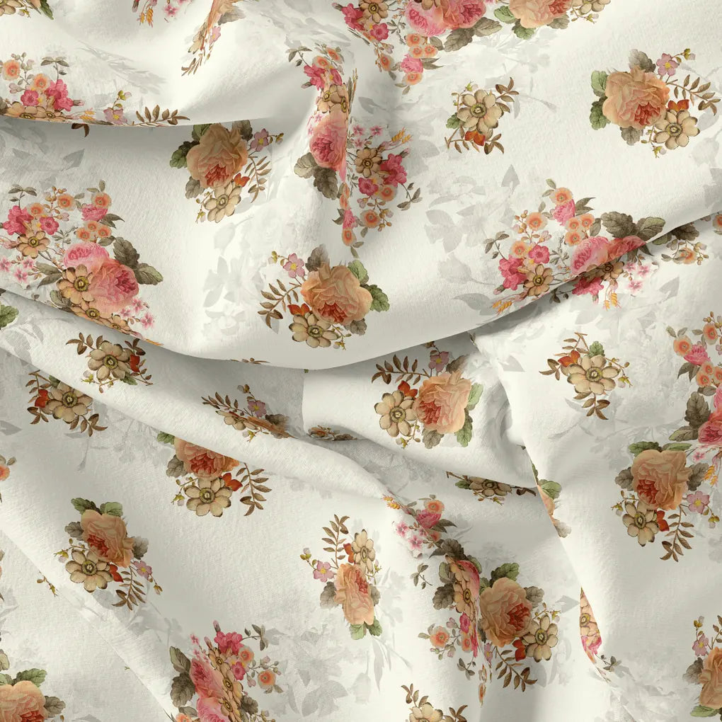 Classic Multicolor Roses With Leaves Digital Printed Fabric – js 0 ta07849p8 110 classic multicolor roses with leaves digital printed fabric 4