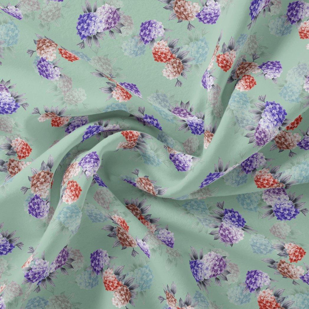 Beautiful Three Colour Geranium Flower Digital Printed Fabric - FAB VOGUE Studio®