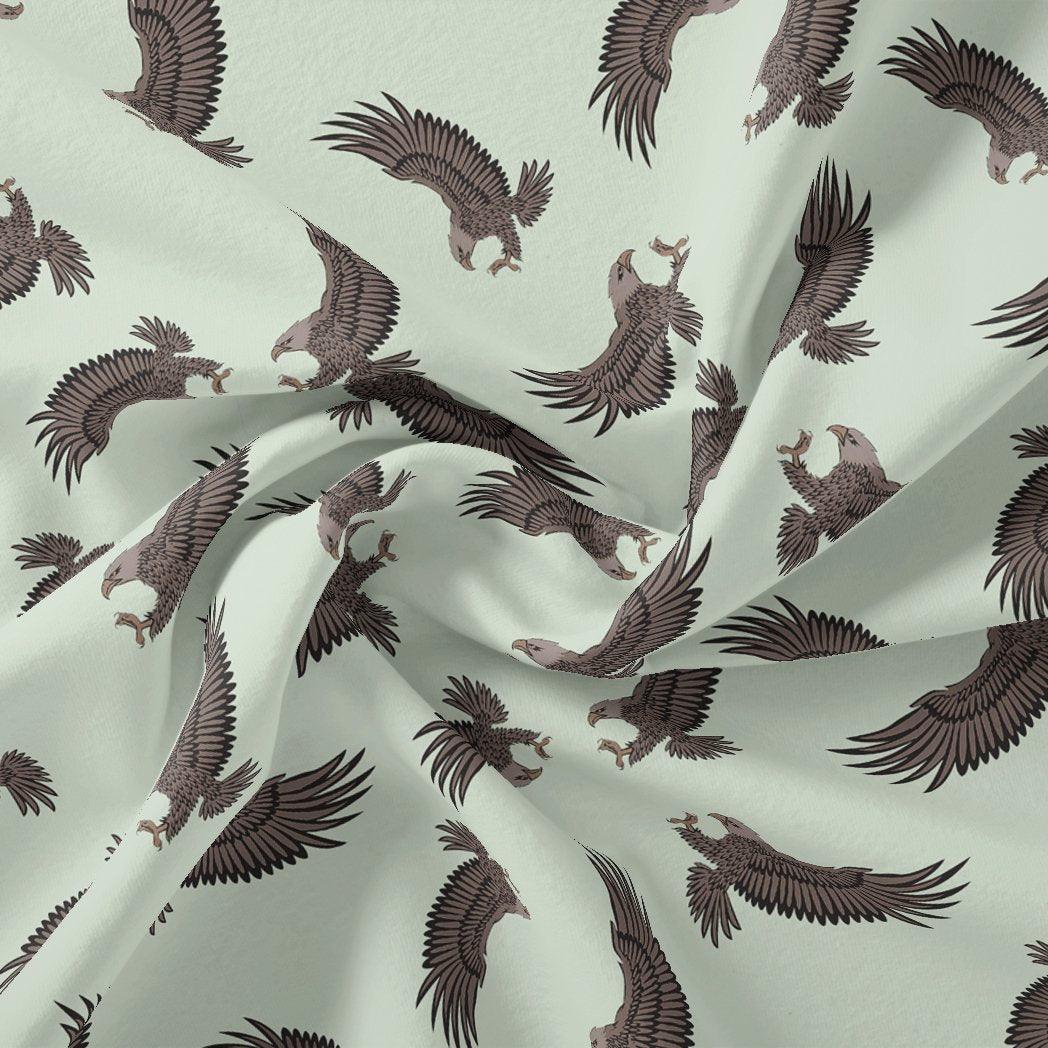 Seamless Eagle Bird Pattern Digital Printed Fabric - Japan Satin - FAB VOGUE Studio®