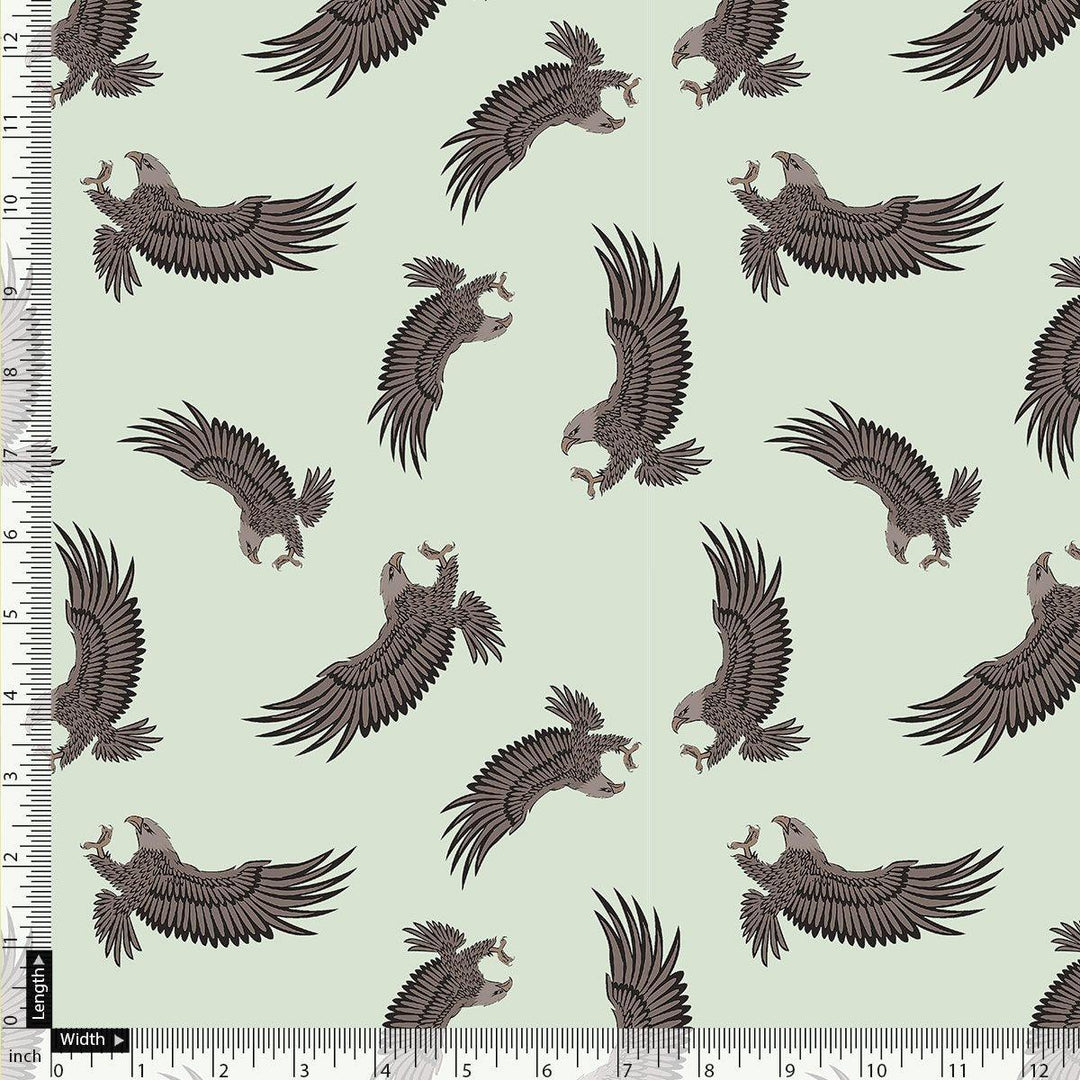 Seamless Eagle Bird Pattern Digital Printed Fabric - Japan Satin - FAB VOGUE Studio®