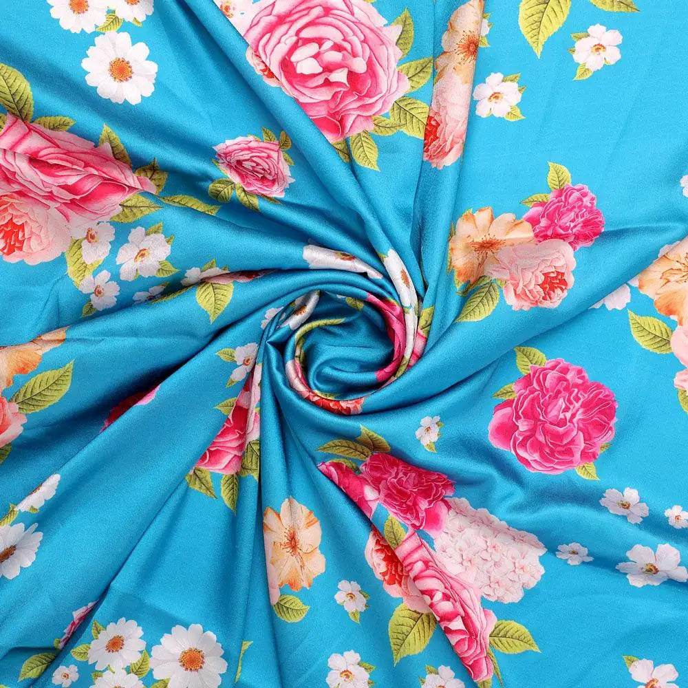 Beautiful Multicolour Anemone Roses Digital Printed Fabric - Japan Satin – js 0 ta08277p 110 beautiful multicolour anemone roses digital printed fabric japan satin 1