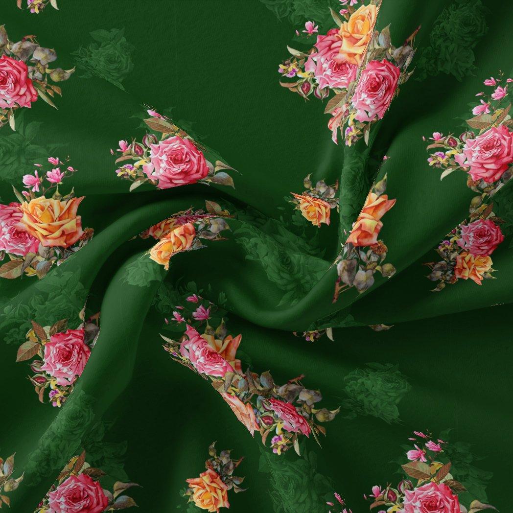 Beautiful Roses With Leaves Digital Printed Fabric – js 0 ta08286p3 110 beautiful roses with leaves digital printed fabric 1