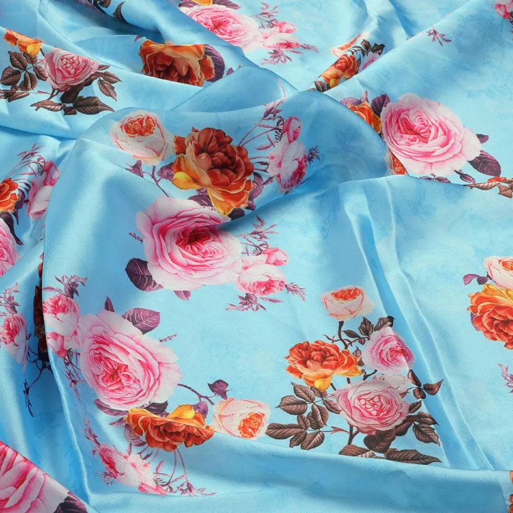 Blissful Pink Roses Digital Printed Fabric - Japan Satin – js 0 ta08288 110 blissful pink roses digital printed fabric japan satin 2