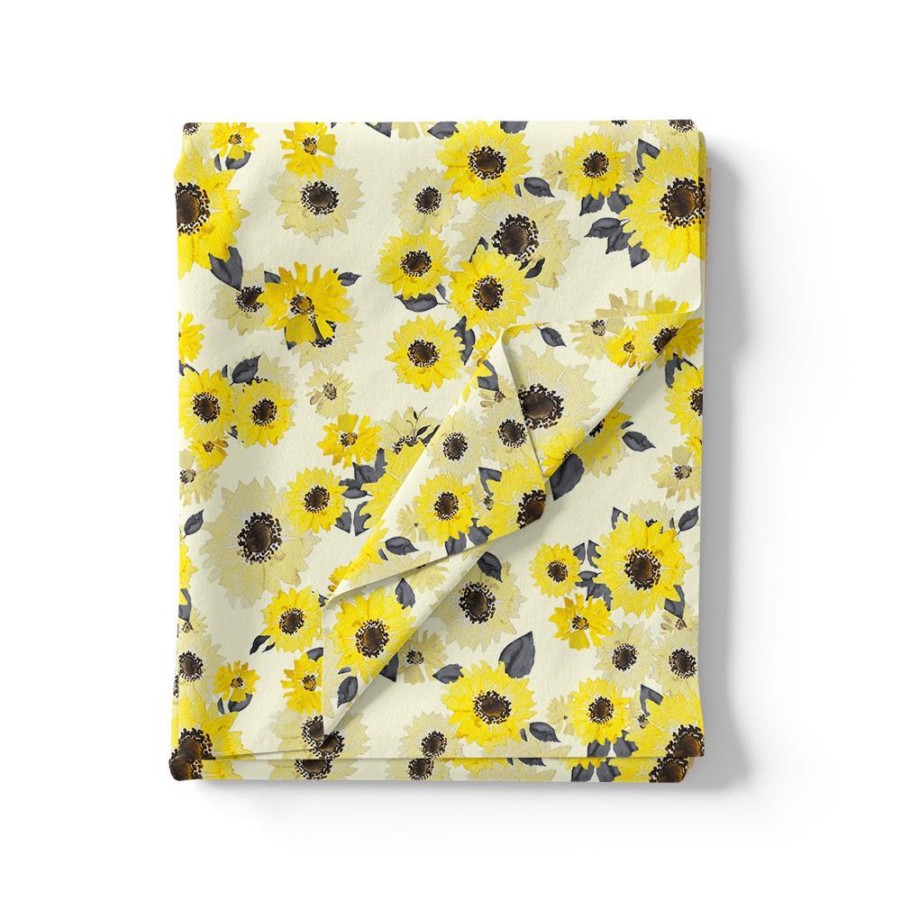 Morden Classic Yellow Sunflower Digital Printed Fabric - Japan Satin – js 0 ta08303p 110 morden classic yellow sunflower digital printed fabric japan satin 3