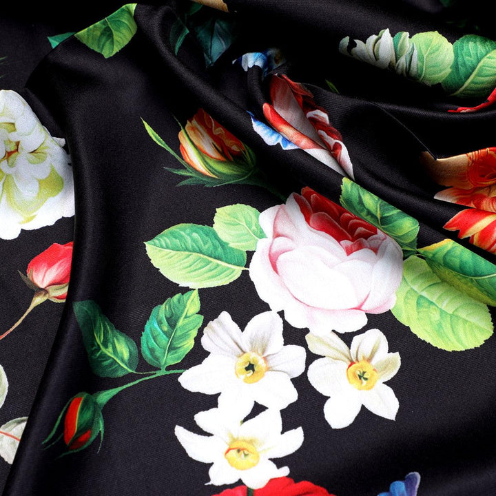 Liberty Small Floral Flower Digital Printed Fabric - Japan Satin - FAB VOGUE Studio®