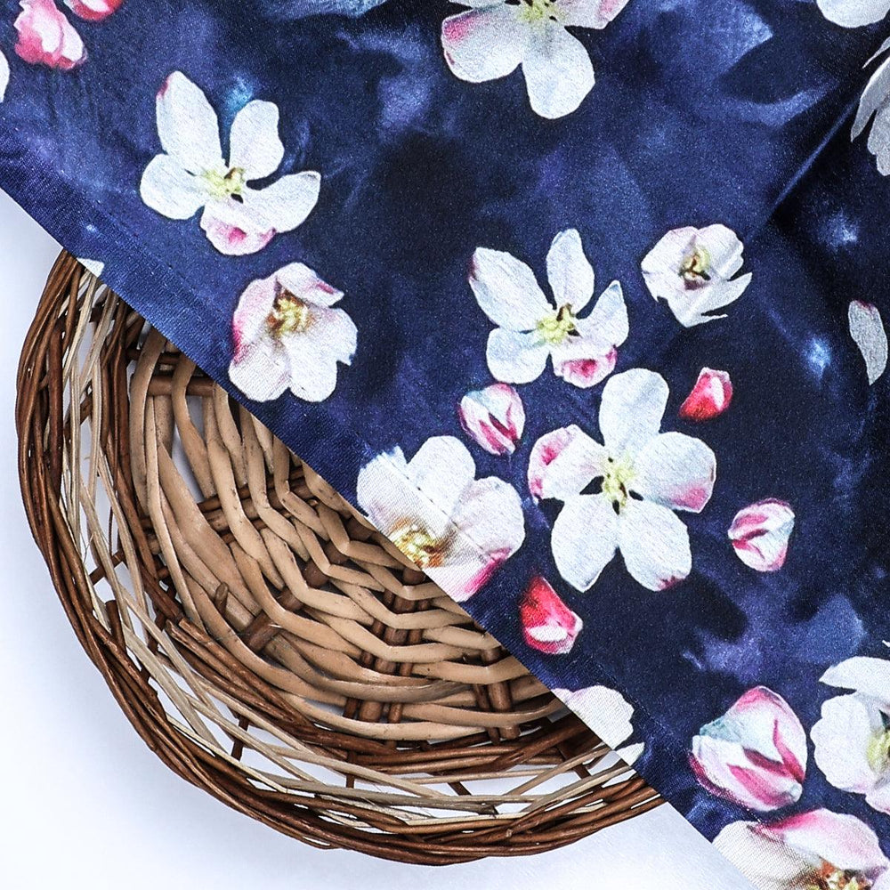 Ditsy Pink Water Paint Florish Flower Digital Printed Fabric - Japan Satin - FAB VOGUE Studio®
