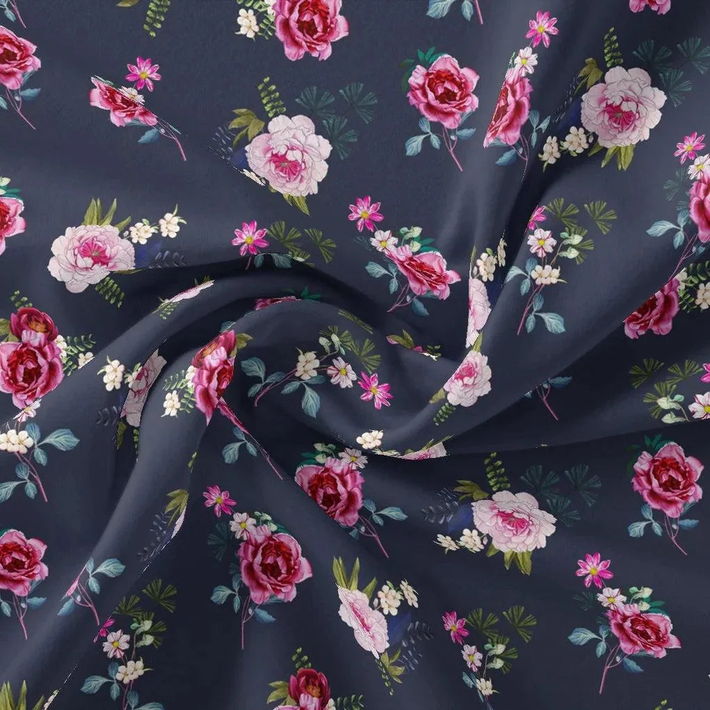 Harvest Red Pastel Wildflowers Digital Printed Fabric - Japan Satin – js 0 ta08323 110 harvest red pastel wildflowers digital printed fabric japan satin 1