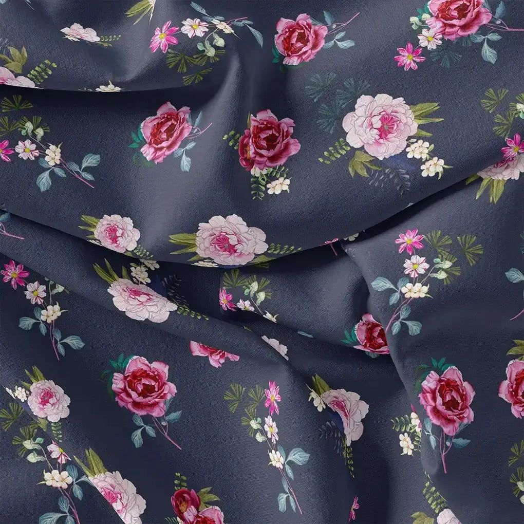 Harvest Red Pastel Wildflowers Digital Printed Fabric - Japan Satin – js 0 ta08323 110 harvest red pastel wildflowers digital printed fabric japan satin 3