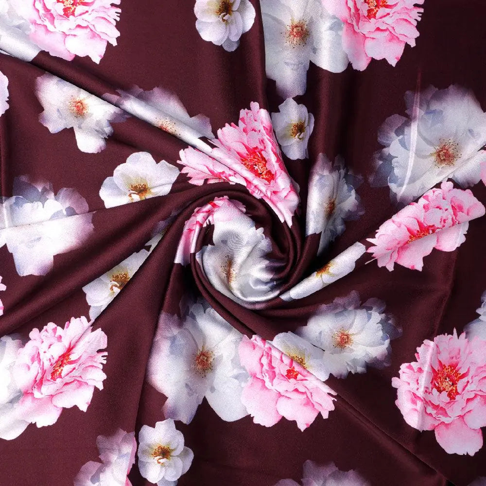 Attractive Pink Roses With Grey Digital Printed Fabric - Japan Satin – js 0 ta08328p2 110 attractive pink roses with grey digital printed fabric japan satin 1