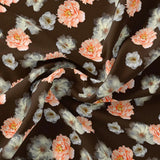 Blooming Orange Roses With Grey Digital Printed Fabric - Japan Satin – js 0 ta08328p4 110 blooming orange roses with grey digital printed fabric japan satin 1