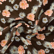 Blooming Orange Roses With Grey Digital Printed Fabric - Japan Satin – js 0 ta08328p4 110 blooming orange roses with grey digital printed fabric japan satin 1
