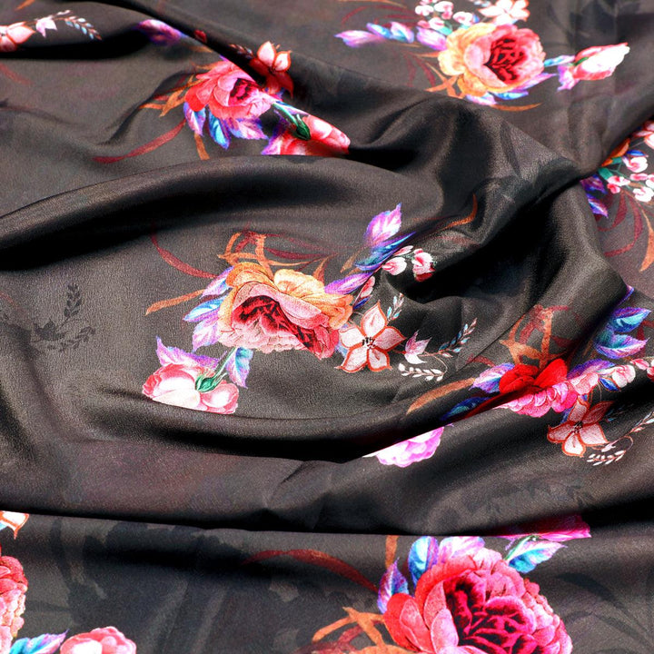 Decorative Bunch Of Colorful Tangle Digital Printed Fabric - Japan Satin - FAB VOGUE Studio®