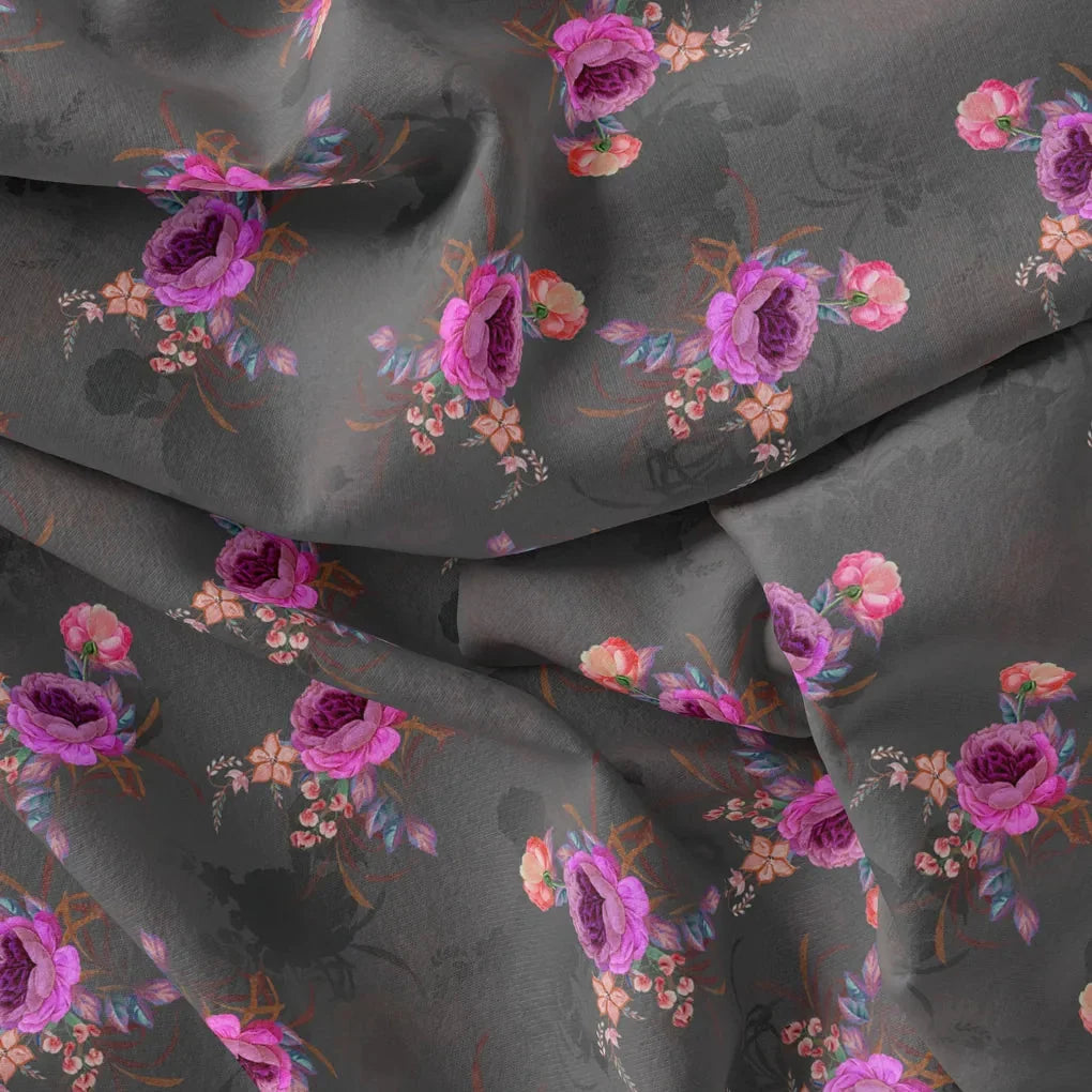 Lovely Peony With Wax Flower Digital Printed Fabric - Japan Satin – js 0 ta08330p3 110 lovely peony with wax flower digital printed fabric japan satin 4