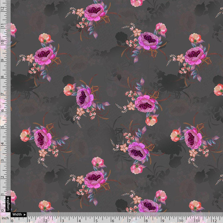 Lovely Peony With Wax Flower Digital Printed Fabric - Japan Satin - FAB VOGUE Studio®