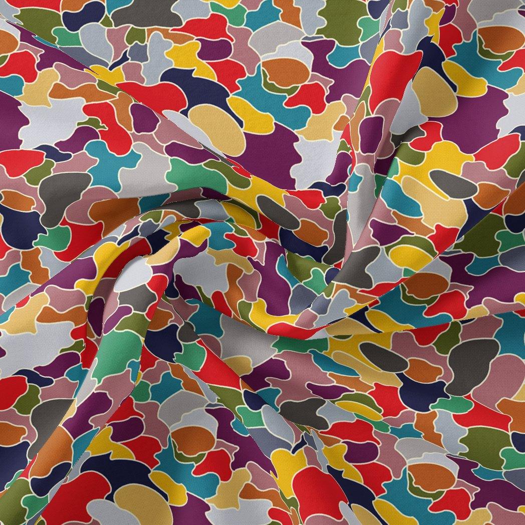 Colourful Marble Abstract Art Digital Printed Fabric - Japan Satin - FAB VOGUE Studio®