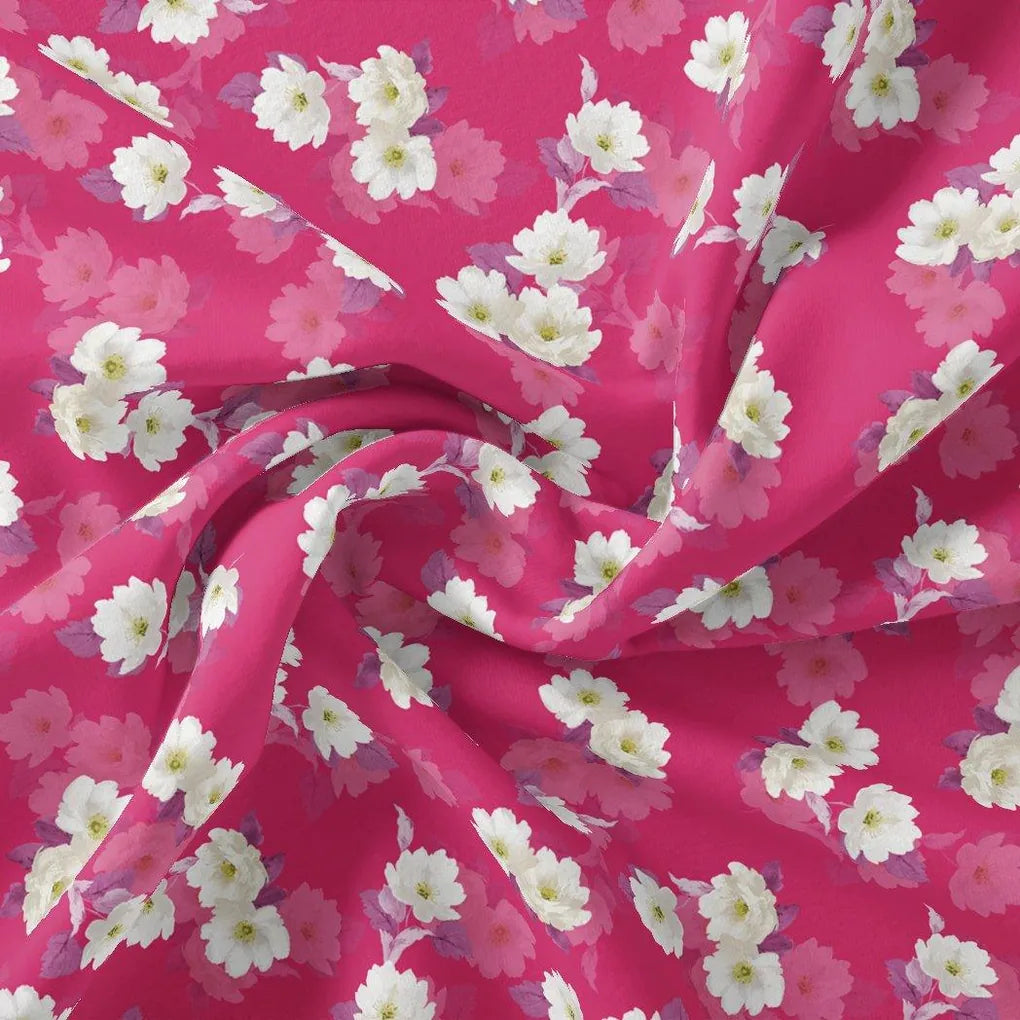 Attractive White Daffodil Flower Digital Printed Fabric - Japan Satin – js 0 ta08334p2 110 attractive white daffodil flower digital printed fabric japan satin 1
