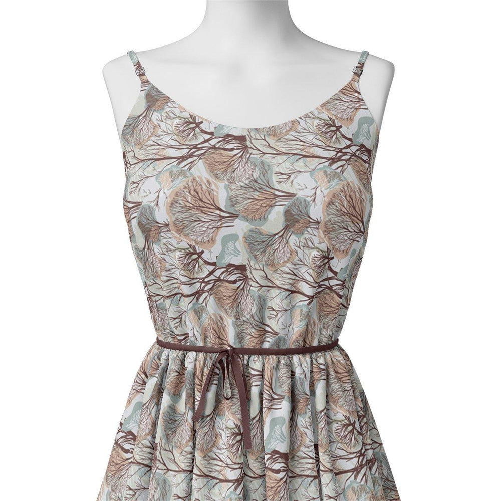 Suzani Summer Brown Tree Digital Printed Fabric - FAB VOGUE Studio®