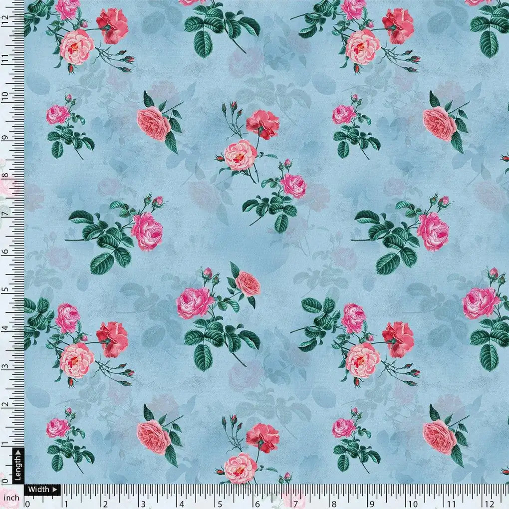 Aspen Green Leaf With Pink Rose Digital Printed Fabric – js 0 ta08342 110 aspen green leaf with pink rose digital printed fabric 4