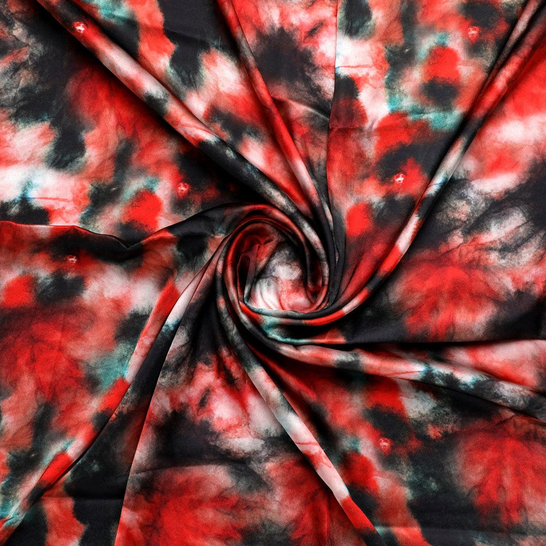 Watercolour Mapal Leafs Flower Digital Printed Fabric - Japan Satin - FAB VOGUE Studio®