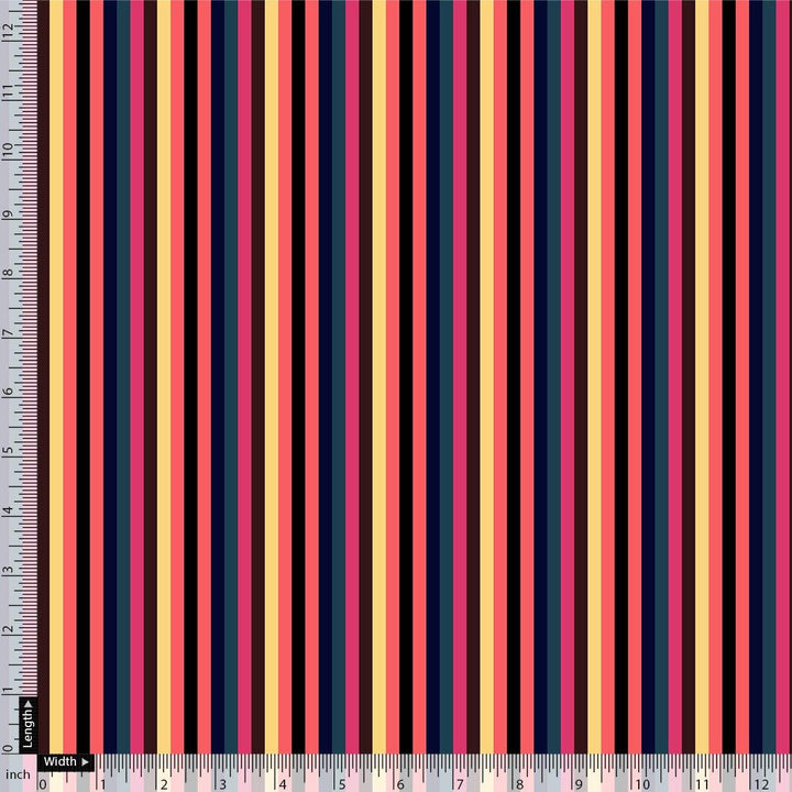 Bengal Stripes Multicolour Strips Digital Printed Fabric - FAB VOGUE Studio®
