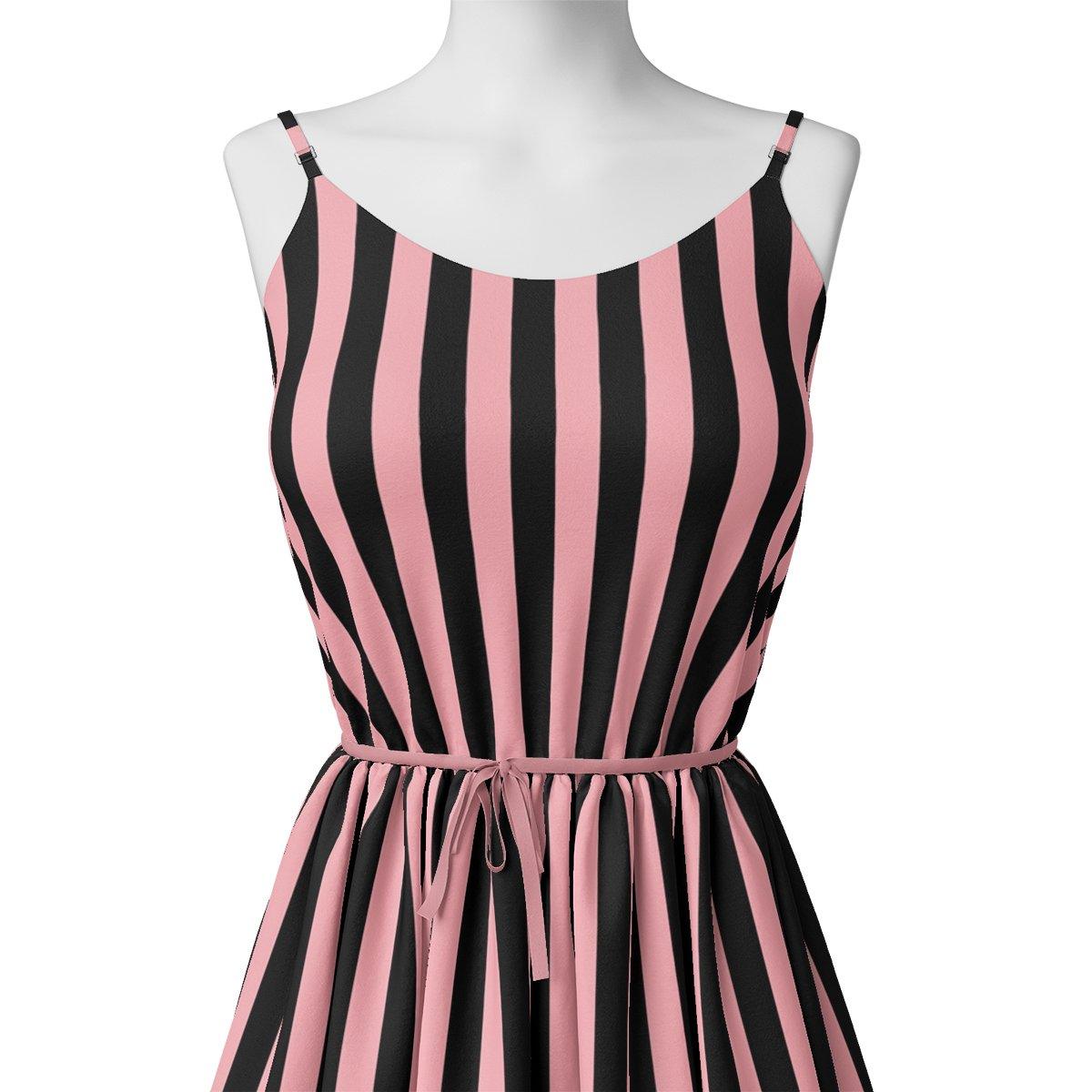 Bayadere Stripes Black With Pink Digital Printed Fabric - FAB VOGUE Studio®