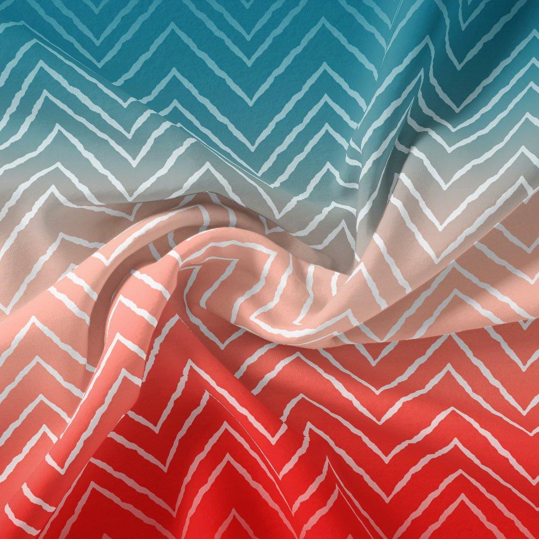 Morden Colours Of Zigzag Digital Printed Fabric - FAB VOGUE Studio®