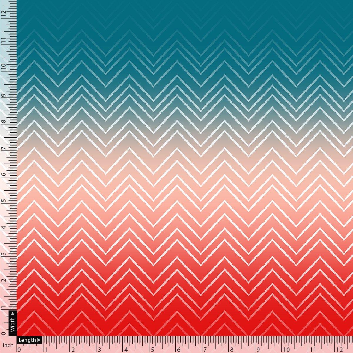 Morden Colours Of Zigzag Digital Printed Fabric - FAB VOGUE Studio®