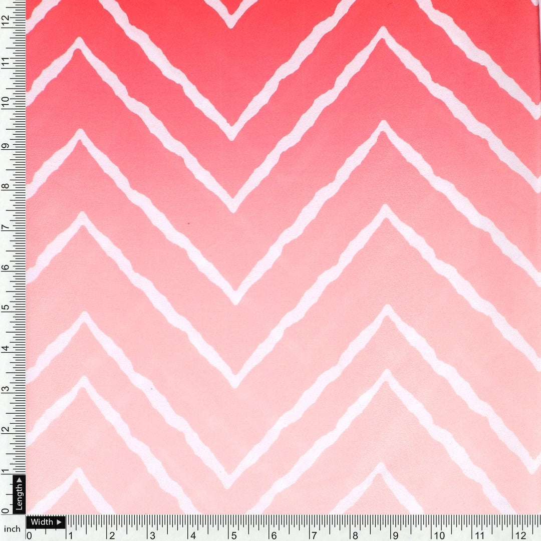 Morden Colours Of Zigzag Digital Printed Fabric - Japan Satin - FAB VOGUE Studio®