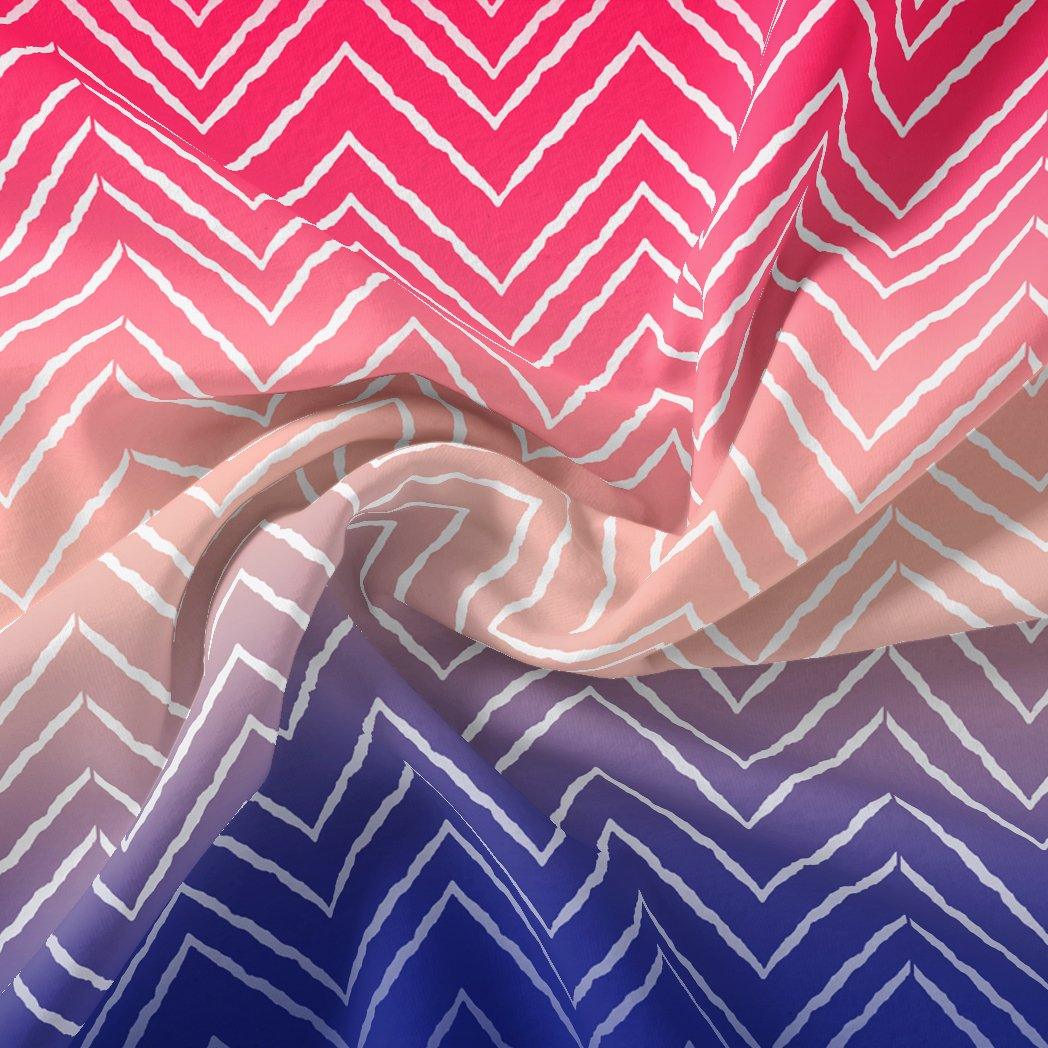 Seamless Multicolour Zigzag Digital Printed Fabric - FAB VOGUE Studio®