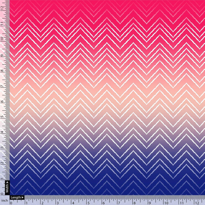 Seamless Multicolour Zigzag Digital Printed Fabric - FAB VOGUE Studio®