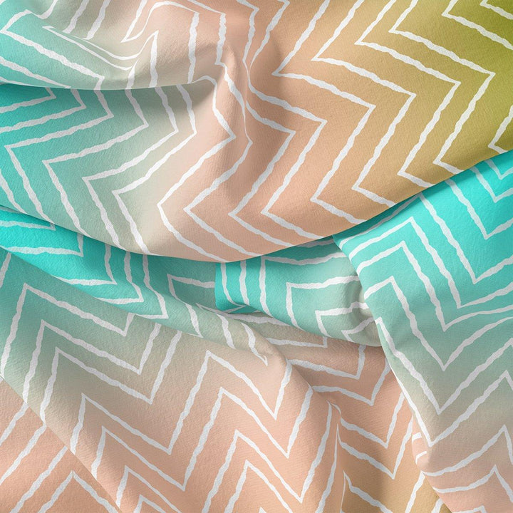 Seamless Multicolours Zigzag Digital Printed Fabric - FAB VOGUE Studio®