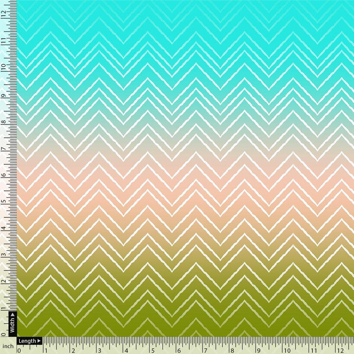 Seamless Multicolours Zigzag Digital Printed Fabric - FAB VOGUE Studio®