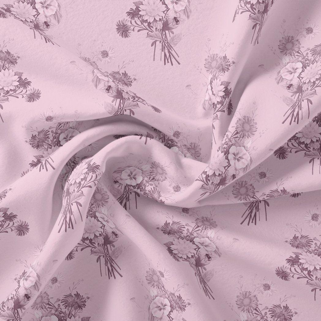 Pinkish Sunflower And Chintz Digital Printed Fabric - FAB VOGUE Studio®