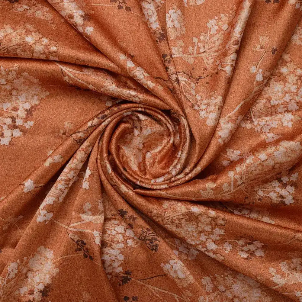 Brown Brush Painted Flower Digital Printed Fabric – js 0 ta0845 110 brown brush painted flower digital printed fabric 1