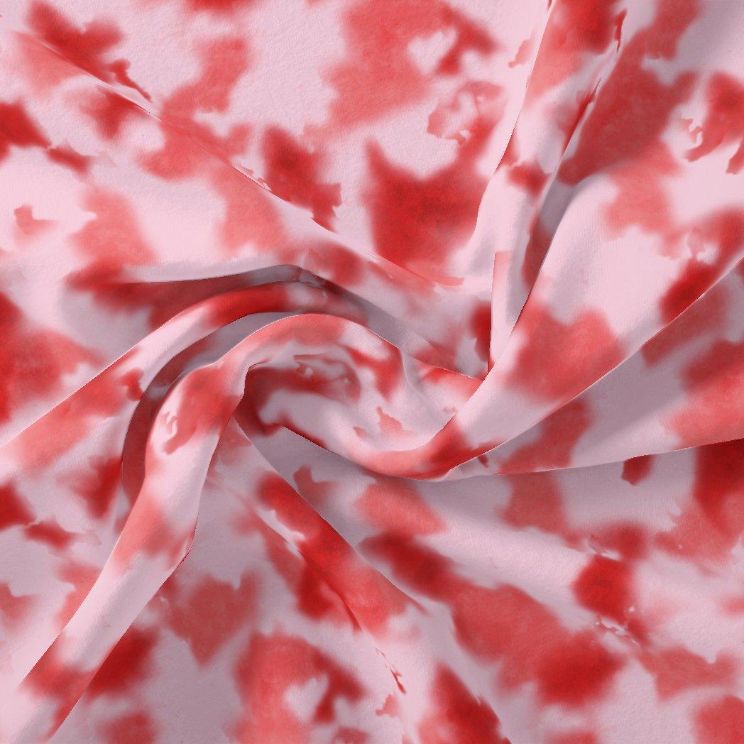 Watercolour Colour Red Spot Digital Printed Fabric - Japan Satin - FAB VOGUE Studio®