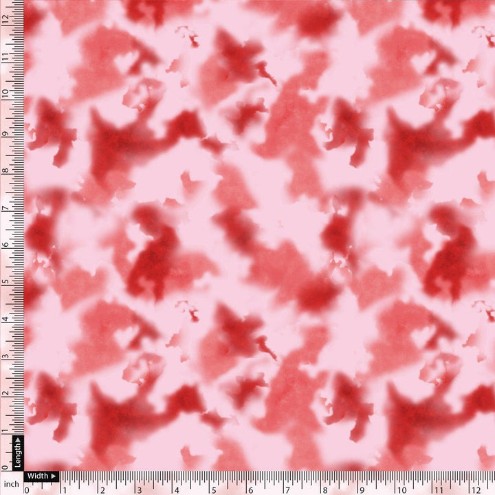Watercolour Colour Red Spot Digital Printed Fabric - Japan Satin - FAB VOGUE Studio®