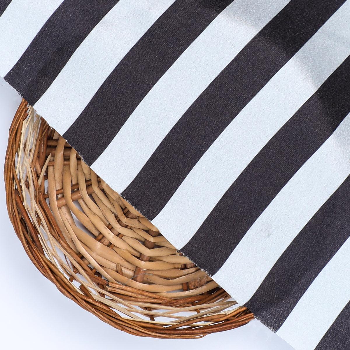 Decorative Black And White Zebra Digital Printed Fabric - Japan Satin - FAB VOGUE Studio®