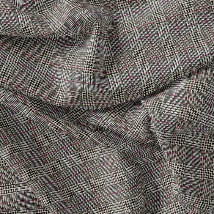 Tiny Strips Glen Checks Digital Printed Fabric - FAB VOGUE Studio®